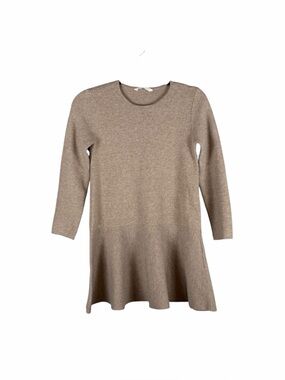 Mango Kids Beige Knit Long Sleeve Dress Size 11-12 Years